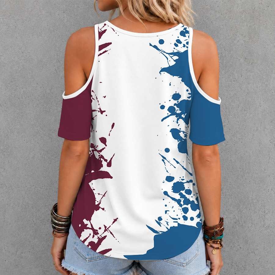 [SUPER SALE] NEW CUSTOMIZED NHL05 CAL COLORADO AVALANCHE CRISS CROSS V-NECK TOP