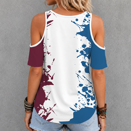 [SUPER SALE] NEW CUSTOMIZED NHL05 CAL COLORADO AVALANCHE CRISS CROSS V-NECK TOP