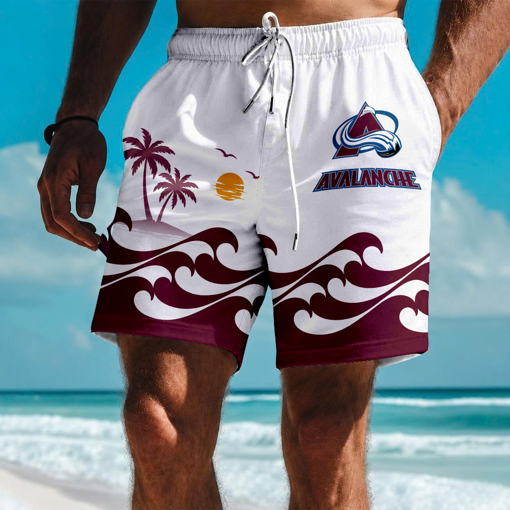 LIMITED EDITION - NEW CUSTOMIZED NHL05 CAL COLORADO AVALANCHE SHORT PANTS