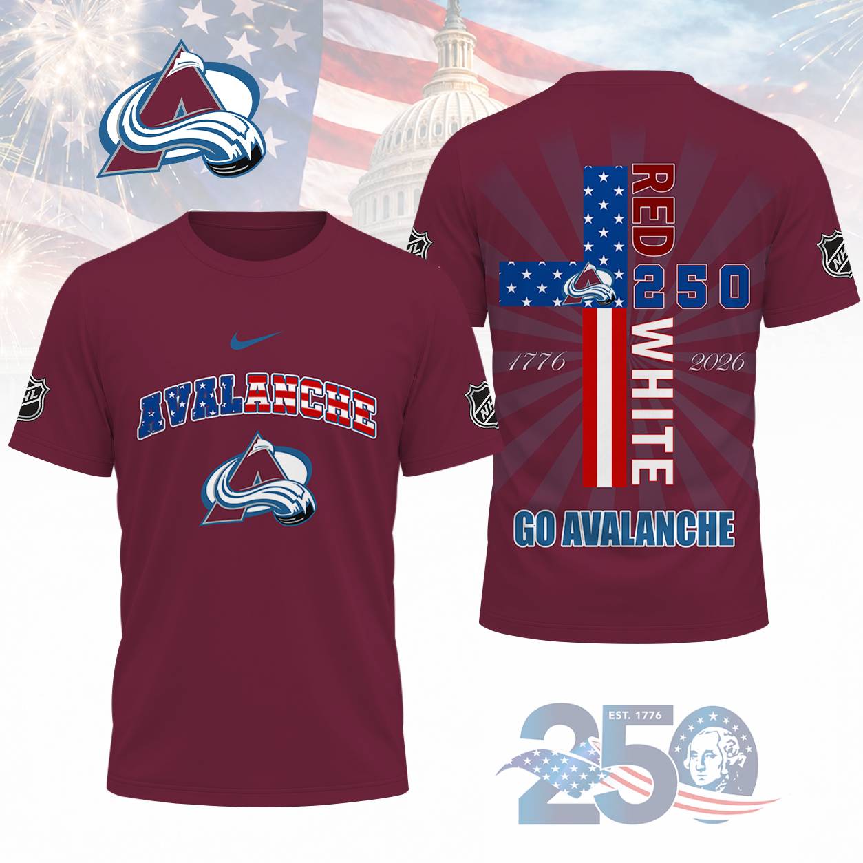 LIMITED EDITION - NEW CUSTOMIZED NHL05 CAL COLORADO AVALANCHE T-SHIRT, POLO SHIRT, ZIP POLO SHIRT, SWEATSHIRT, HOODIE & ZIP HOODIE
