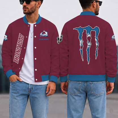EXCLUSIVE EDITION - NEW CUSTOMIZED NHL05 CAL COLORADO AVALANCHE SATIN VARSITY JACKET & BASEBALL JACKET