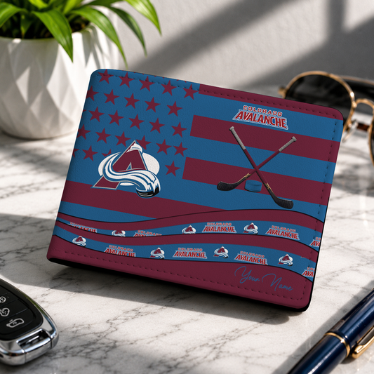 LIMITED EDITION - NEW CUSTOMIZED NHL05 CAL COLORADO AVALANCHE LEATHER WALLET