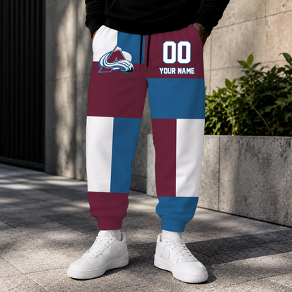 LIMITED EDITION - NEW CUSTOMIZED NHL05 CAL COLORADO AVALANCHE SWEATPANTS