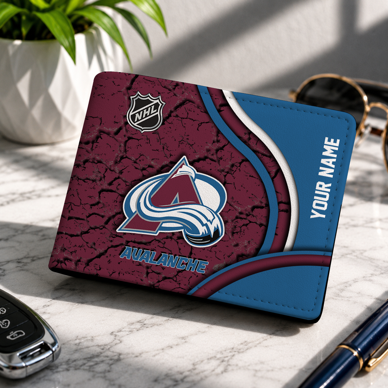 FINAL CLEARANCE - NEW CUSTOMIZED NHL05 CAL COLORADO AVALANCHE LEATHER WALLET