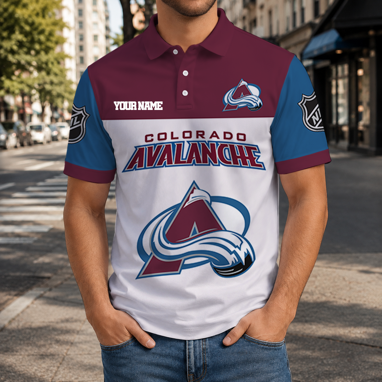 EXCLUSIVE EDITION - NEW CUSTOMIZED NHL05 CAL COLORADO AVALANCHE T-SHIRT, POLO SHIRT, ZIP POLO SHIRT, SWEATSHIRT, HOODIE & ZIP HOODIE