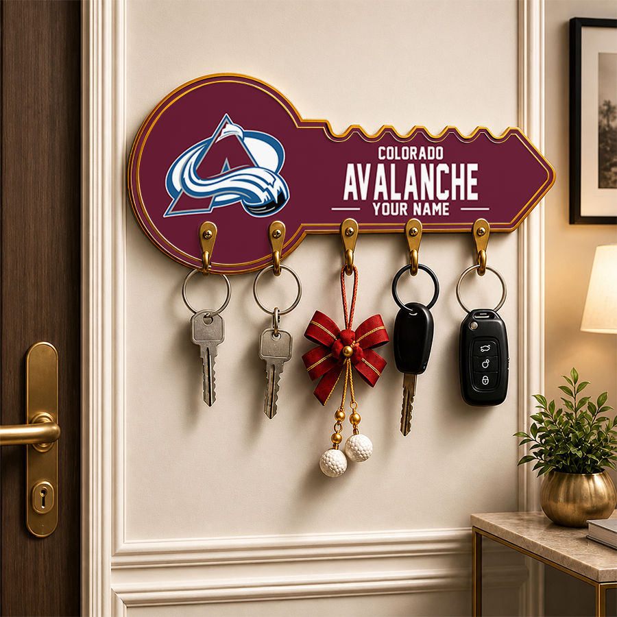 [SUPER SALE] NEW CUSTOMIZED NHL05 CAL COLORADO AVALANCHE WALL KEY HOLDER FOR HOME