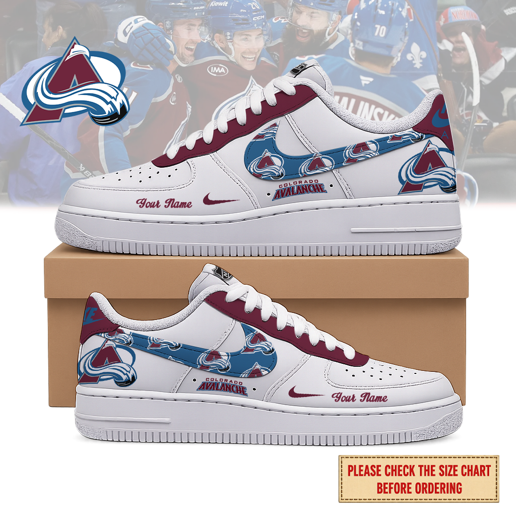 EXCLUSIVE EDITION - NEW CUSTOMIZED NHL05 CAL COLORADO AVALANCHE AF1 SHOES