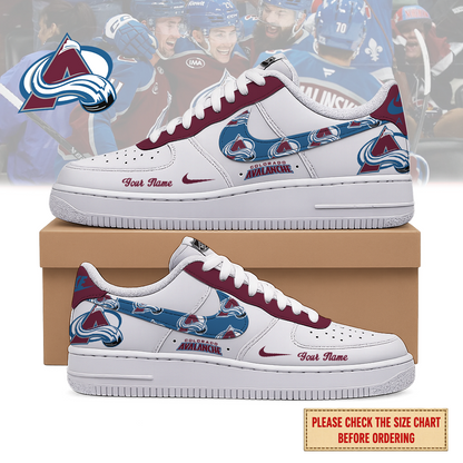 EXCLUSIVE EDITION - NEW CUSTOMIZED NHL05 CAL COLORADO AVALANCHE AF1 SHOES