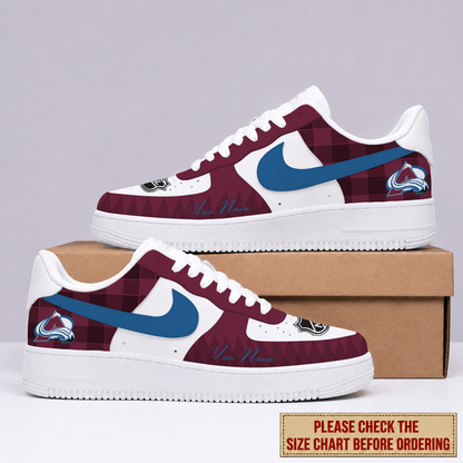 LIMITED EDITION - NEW CUSTOMIZED NHL05 CAL COLORADO AVALANCHE AF1 SHOES