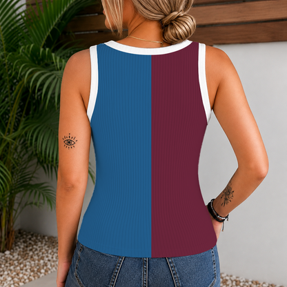 [SUPER SALE] NEW CUSTOMIZED NHL05 CAL COLORADO AVALANCHE WOMEN'S V-NECK TANK TOP