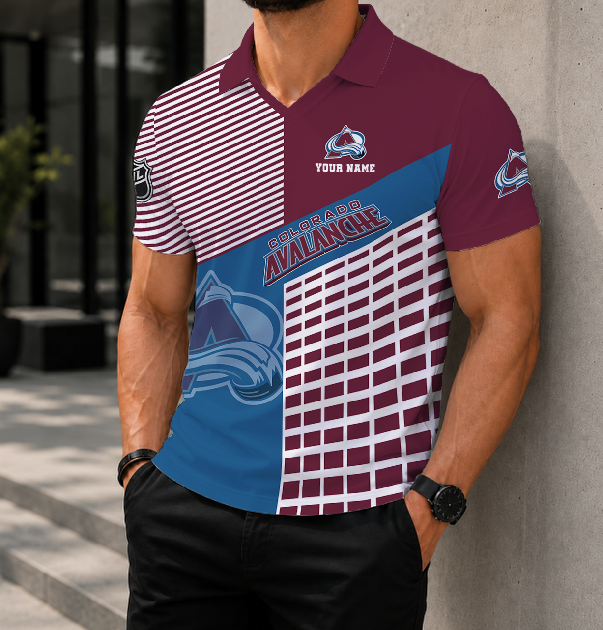 VIRAL EDITION - NEW CUSTOMIZED NHL05 CAL COLORADO AVALANCHE POLO SHIRT