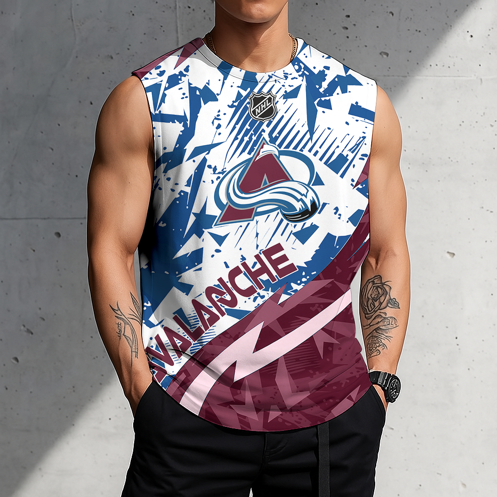 LIMITED EDITION - NEW CUSTOMIZED NHL05 CAL COLORADO AVALANCHE TANK TOP & GYM SHIRT