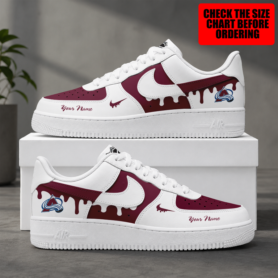 [SUPER SALE] NEW CUSTOMIZED NHL05 CAL COLORADO AVALANCHE AF1 SHOES