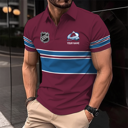[SUPER SALE] NEW CUSTOMIZED NHL05 CAL COLORADO AVALANCHE POLO SHIRT