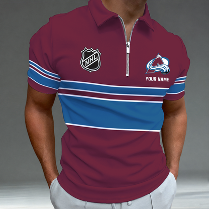 [SUPER SALE] NEW CUSTOMIZED NHL05 CAL COLORADO AVALANCHE POLO SHIRT