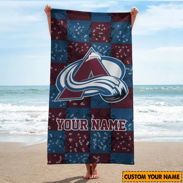 LIMITED EDITION - NEW CUSTOMIZED NHL05 CAL COLORADO AVALANCHE BEACH TOWEL FOR FAN