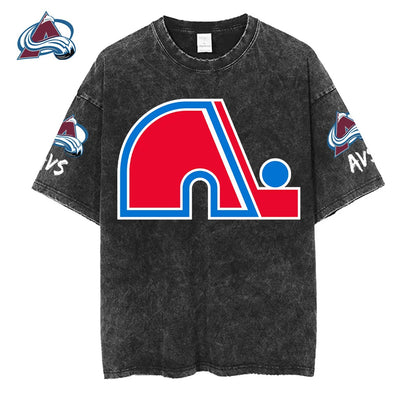 [SUPER SALE] NEW CUSTOMIZED NHL05 CAL COLORADO AVALANCHE MULTICOLOR WASHED TEE