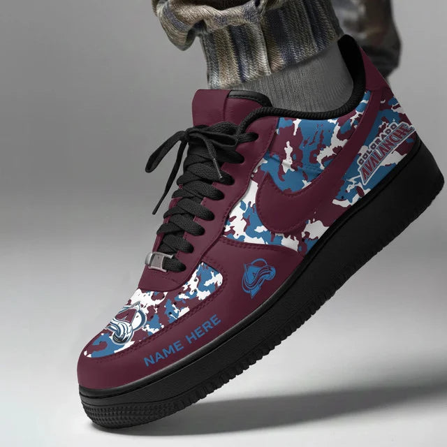 [SUPER SALE] NEW CUSTOMIZED NHL05 CAL COLORADO AVALANCHE AF1 SHOES