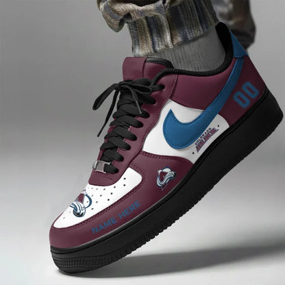 [SUPER SALE] NEW CUSTOMIZED NHL05 CAL COLORADO AVALANCHE AF1 SHOES