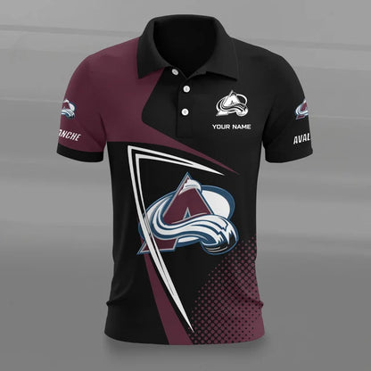 [SUPER SALE] NEW CUSTOMIZED NHL05 CAL COLORADO AVALANCHE POLO SHIRT