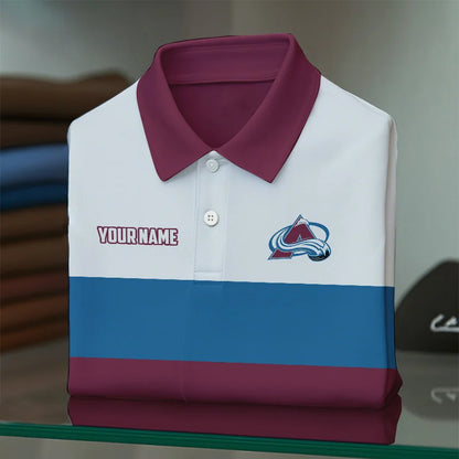 [SUPER SALE] NEW CUSTOMIZED NHL05 CAL COLORADO AVALANCHE POLO SHIRT