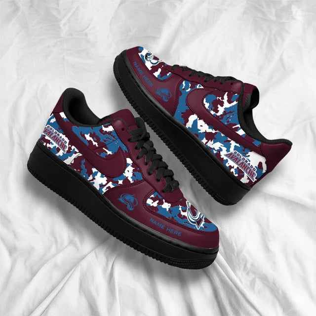[SUPER SALE] NEW CUSTOMIZED NHL05 CAL COLORADO AVALANCHE AF1 SHOES