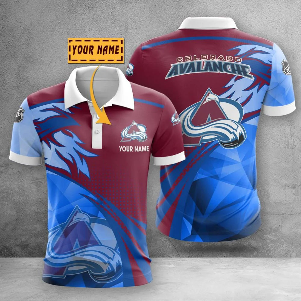 LIMITED EDITION - NEW CUSTOMIZED NHL05 CAL COLORADO AVALANCHE POLO SHIRT, ZIP POLO SHIRT & T-SHIRTS