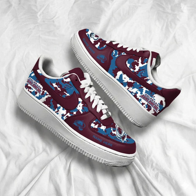 [SUPER SALE] NEW CUSTOMIZED NHL05 CAL COLORADO AVALANCHE AF1 SHOES