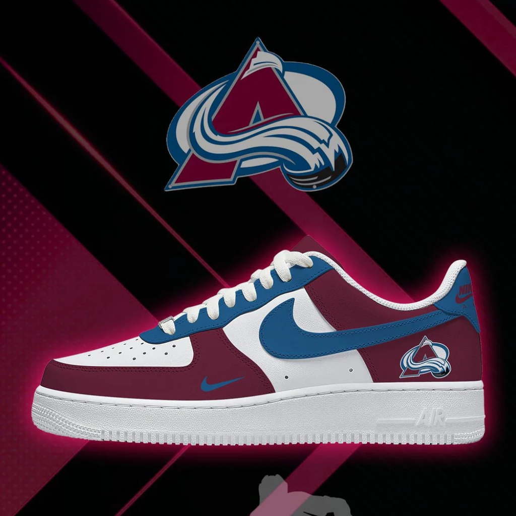 LIMITED EDITION - NEW CUSTOMIZED NHL05 CAL COLORADO AVALANCHE AF1 SHOES