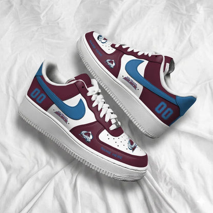 [SUPER SALE] NEW CUSTOMIZED NHL05 CAL COLORADO AVALANCHE AF1 SHOES
