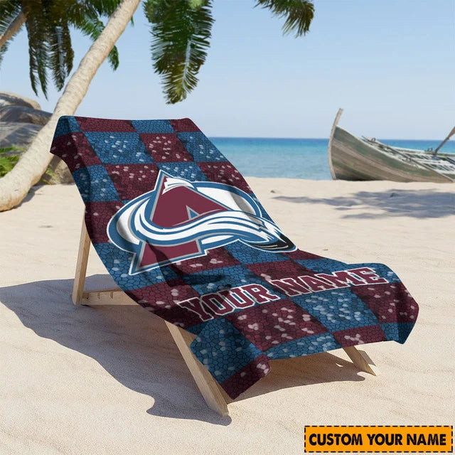 LIMITED EDITION - NEW CUSTOMIZED NHL05 CAL COLORADO AVALANCHE BEACH TOWEL FOR FAN