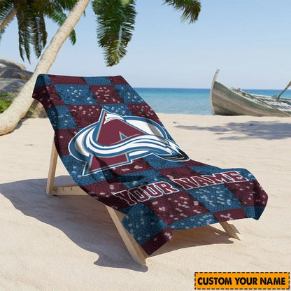 LIMITED EDITION - NEW CUSTOMIZED NHL05 CAL COLORADO AVALANCHE BEACH TOWEL FOR FAN