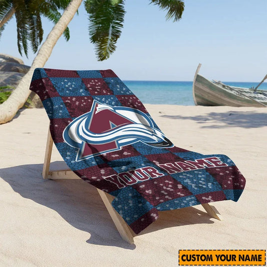 LIMITED EDITION - NEW CUSTOMIZED NHL05 CAL COLORADO AVALANCHE BEACH TOWEL FOR FAN