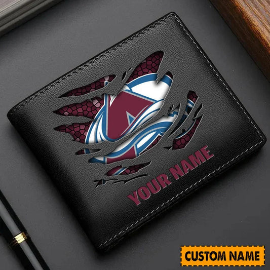 LIMITED EDITION - NEW CUSTOMIZED NHL05 CAL COLORADO AVALANCHE LEATHER WALLET