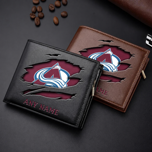 LIMITED EDITION - NEW CUSTOMIZED NHL05 CAL COLORADO AVALANCHE LEATHER WALLET