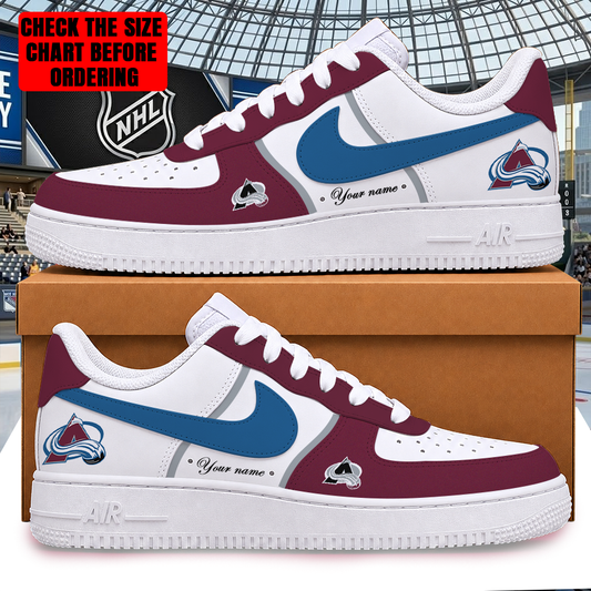 LIMITED EDITION - NEW CUSTOMIZED NHL05 CAL COLORADO AVALANCHE AF1 SHOES
