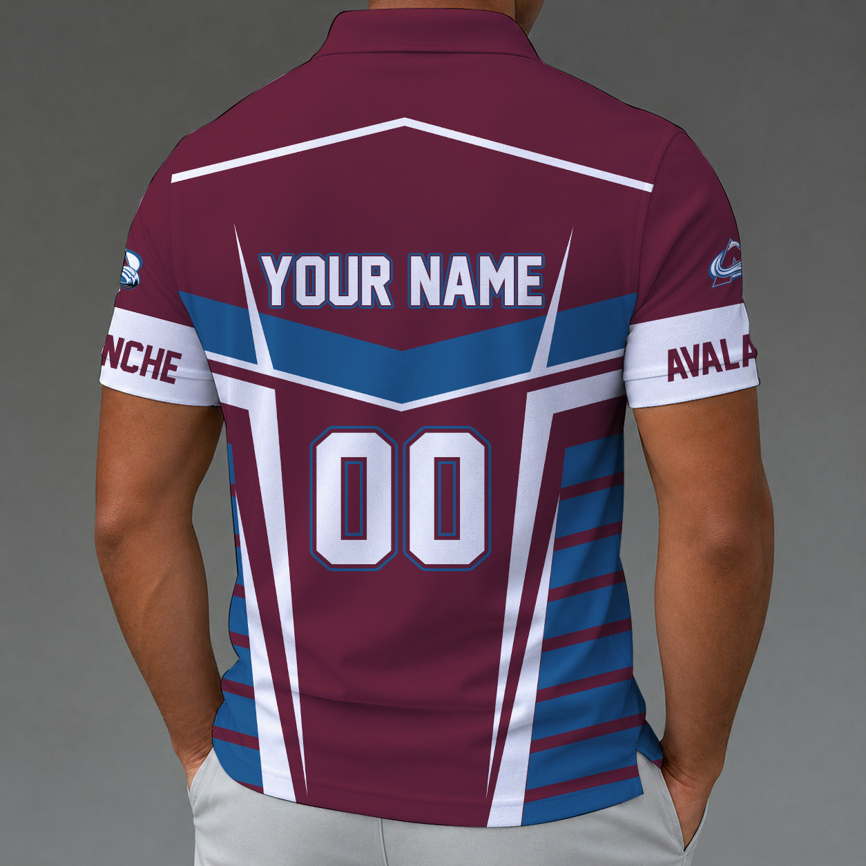 LIMITED EDITION - NEW CUSTOMIZED NHL05 CAL COLORADO AVALANCHE POLO SHIRT