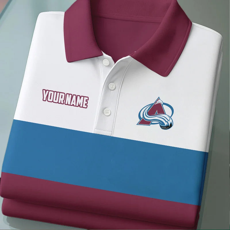 [SUPER SALE] NEW CUSTOMIZED NHL05 CAL COLORADO AVALANCHE POLO SHIRT