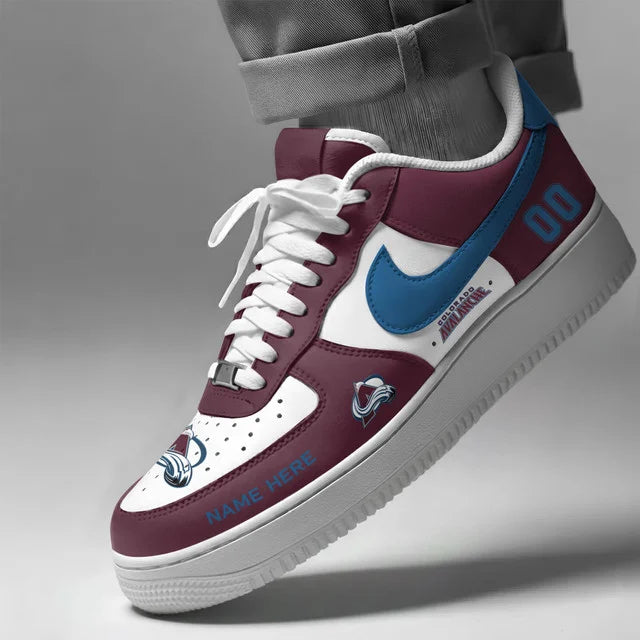 [SUPER SALE] NEW CUSTOMIZED NHL05 CAL COLORADO AVALANCHE AF1 SHOES