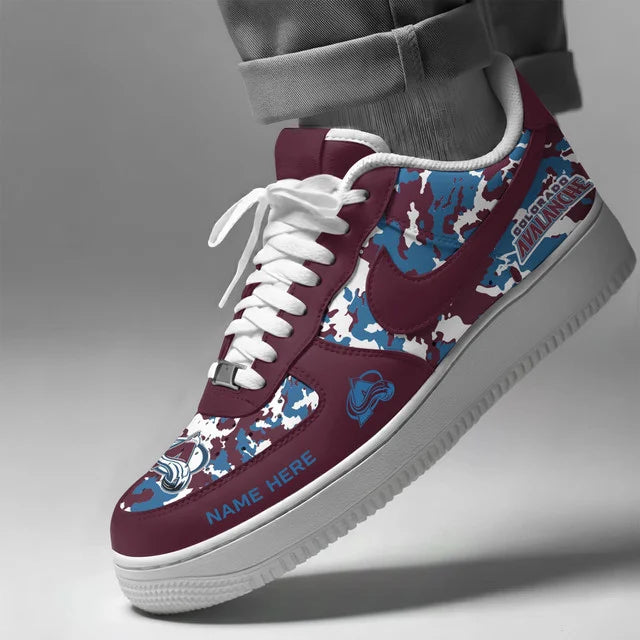 [SUPER SALE] NEW CUSTOMIZED NHL05 CAL COLORADO AVALANCHE AF1 SHOES