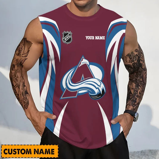 LIMITED EDITION - NEW CUSTOMIZED NHL05 CAL COLORADO AVALANCHE TANK TOP & GYM SHIRT