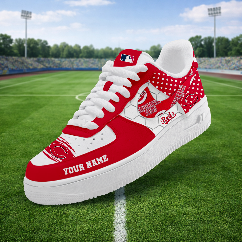 LIMITED EDITION - NEW CUSTOMIZED MLB05 CRS CINCINNATI REDS AF1 SNEAKERS