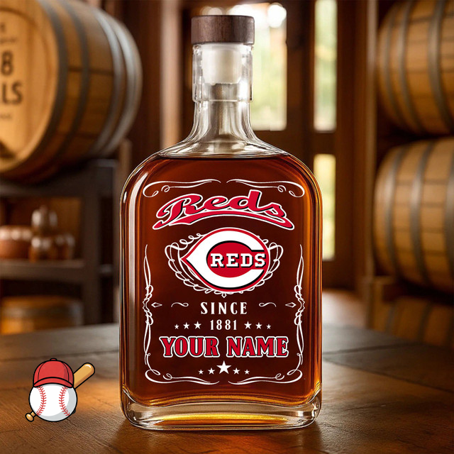 LIMITED EDITION - NEW CUSTOMIZED MLB05 CRS CINCINNATI REDS LUXURY WHISKEY BOTTLE 450ML