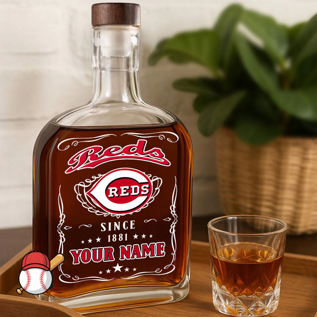 LIMITED EDITION - NEW CUSTOMIZED MLB05 CRS CINCINNATI REDS LUXURY WHISKEY BOTTLE 450ML