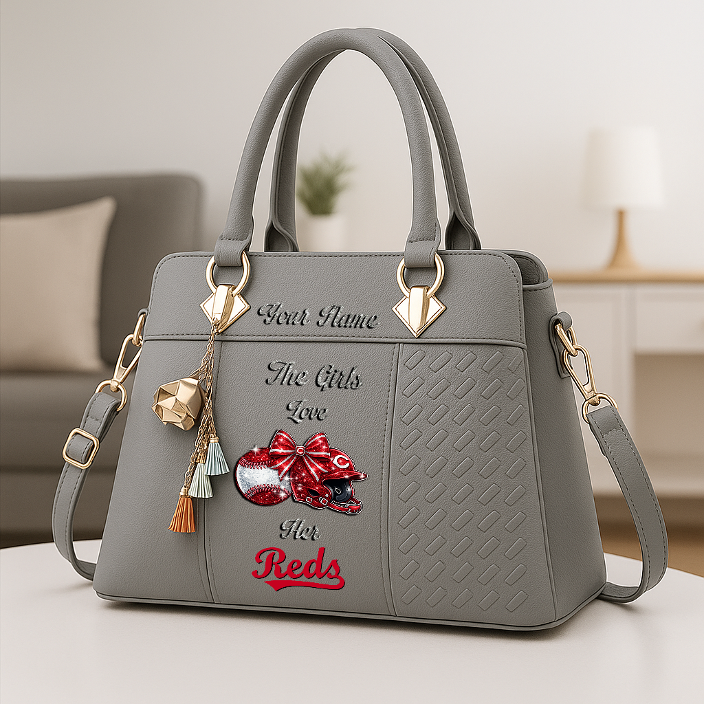 LIMITED EDITION - NEW CUSTOMIZED MLB05 CRS CINCINNATI REDS ZIP HANDBAG MULTICOLOR