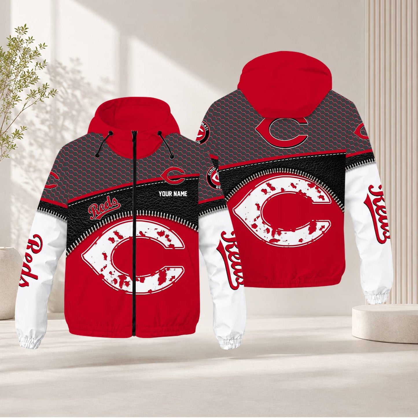 LIMITED EDITION - NEW CUSTOMIZED MLB05 CRS CINCINNATI REDS WINDBREAKER JACKET