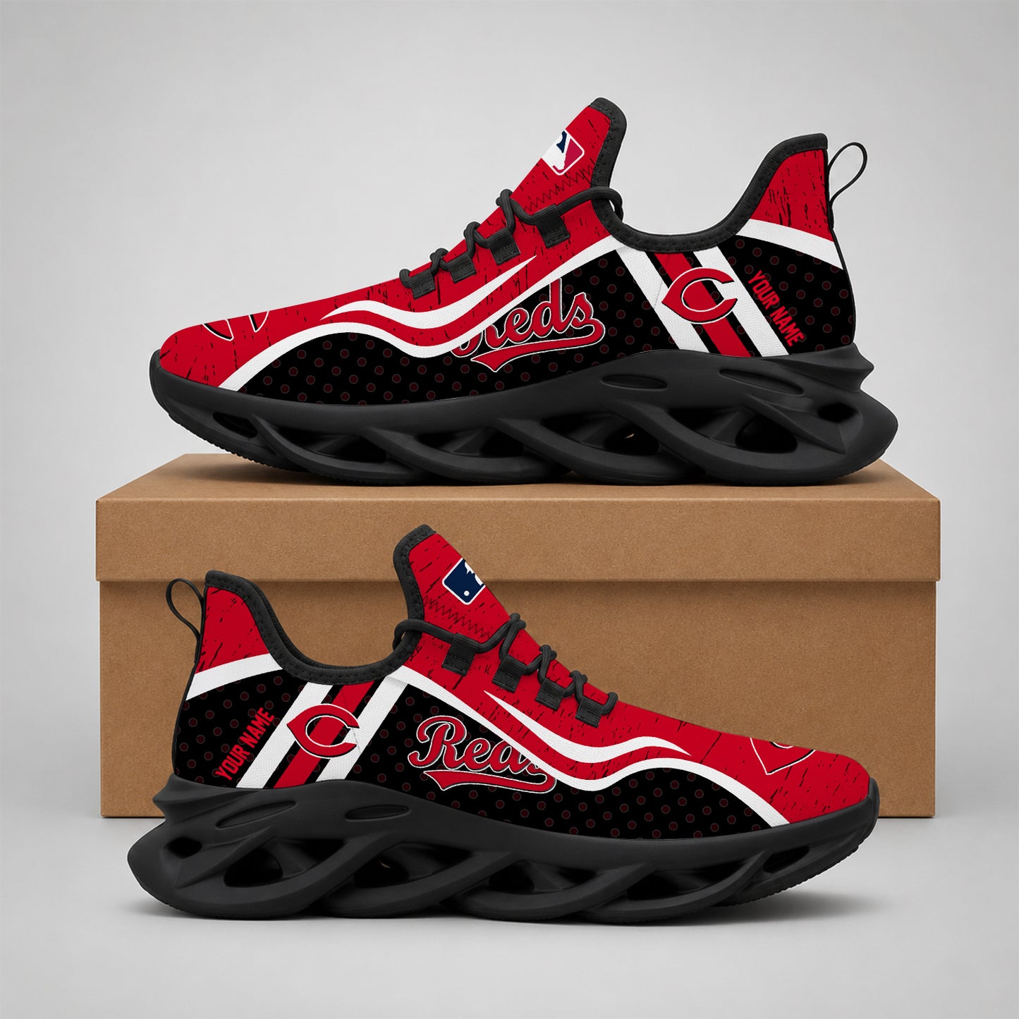 ELITE EDITION - NEW CUSTOMIZED MLB05 CRS CINCINNATI REDS MAX SOUL SHOES