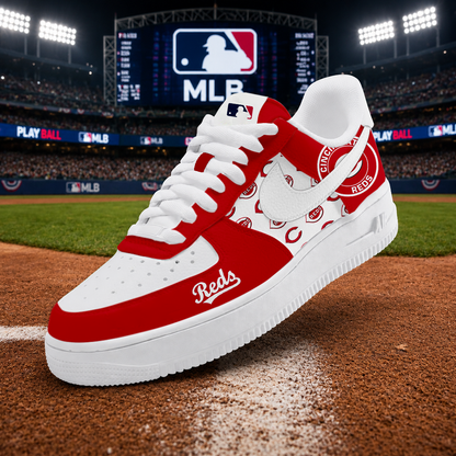 LIMITED EDITION - NEW CUSTOMIZED MLB05 CRS CINCINNATI REDS AF1 SHOES