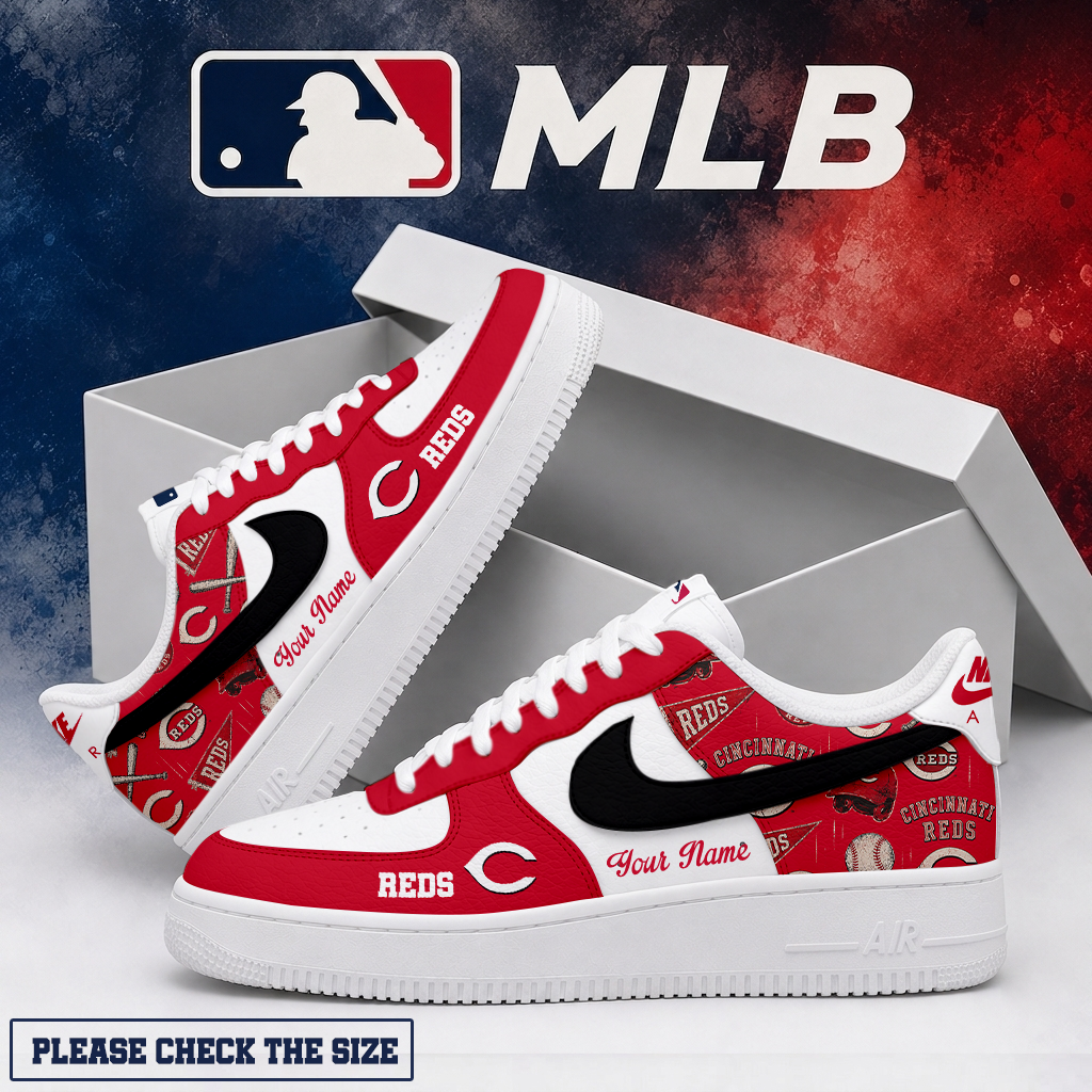 LIMITED EDITION - NEW CUSTOMIZED MLB05 CRS CINCINNATI REDS AF1 SHOES