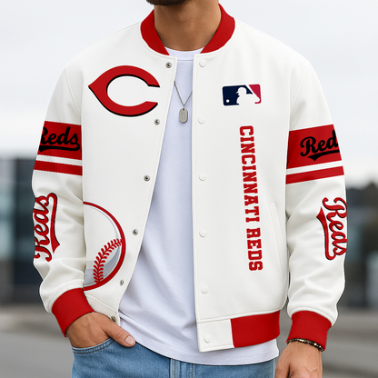 LIMITED EDITION - NEW CUSTOMIZED MLB05 CRS CINCINNATI REDS BASEBALL JACKET, SATIN VARSITY JACKET
